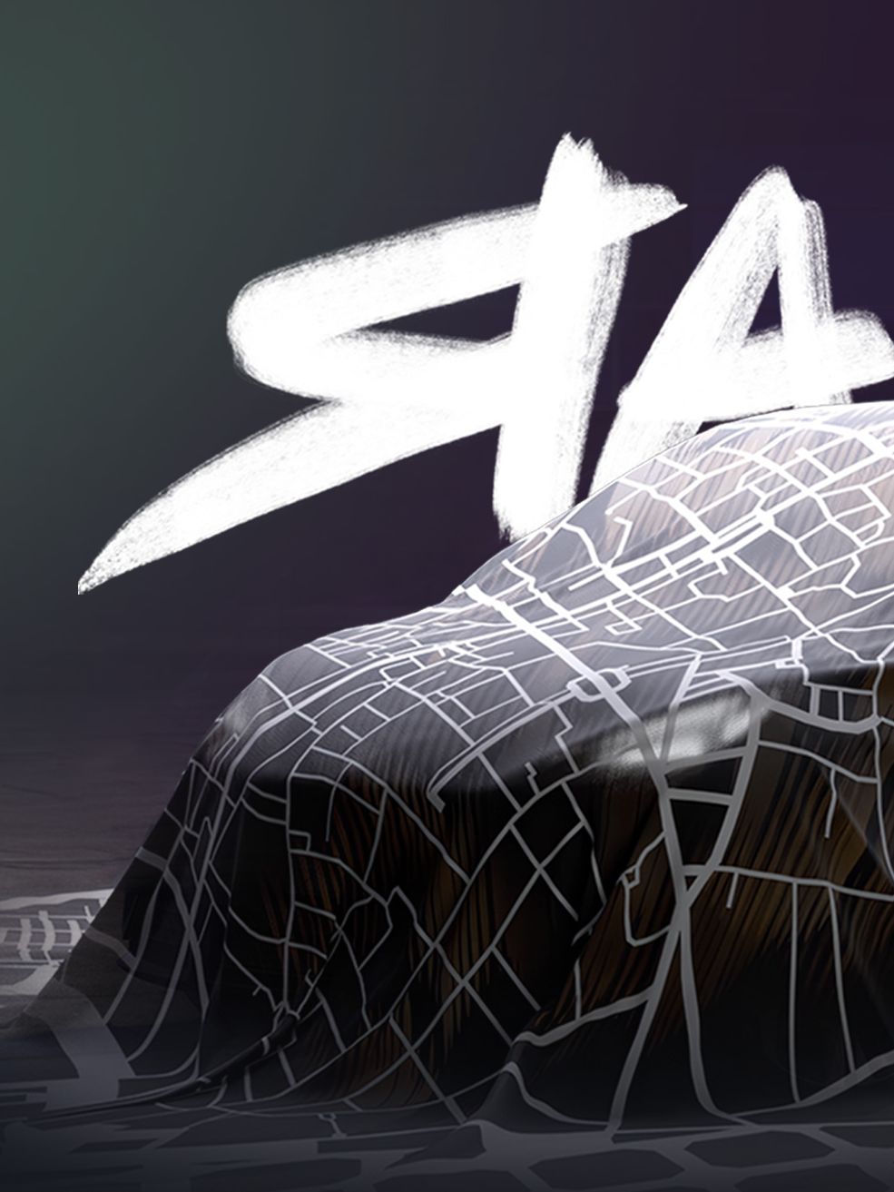 Raval verdeckt mit Schriftzug im Hintergrund